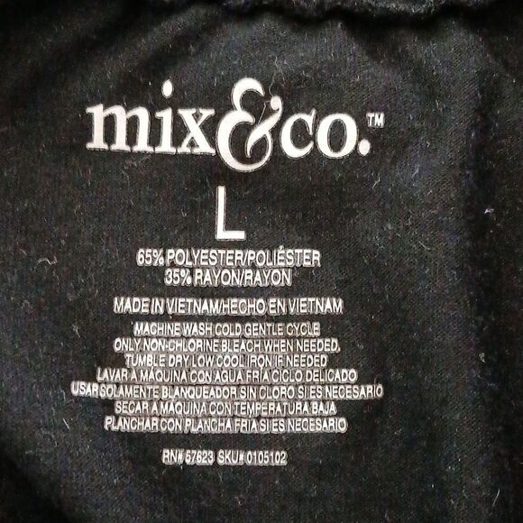 Mix & Co black elastic waist pull on high low skirt  Sz L - Picture 5 of 5